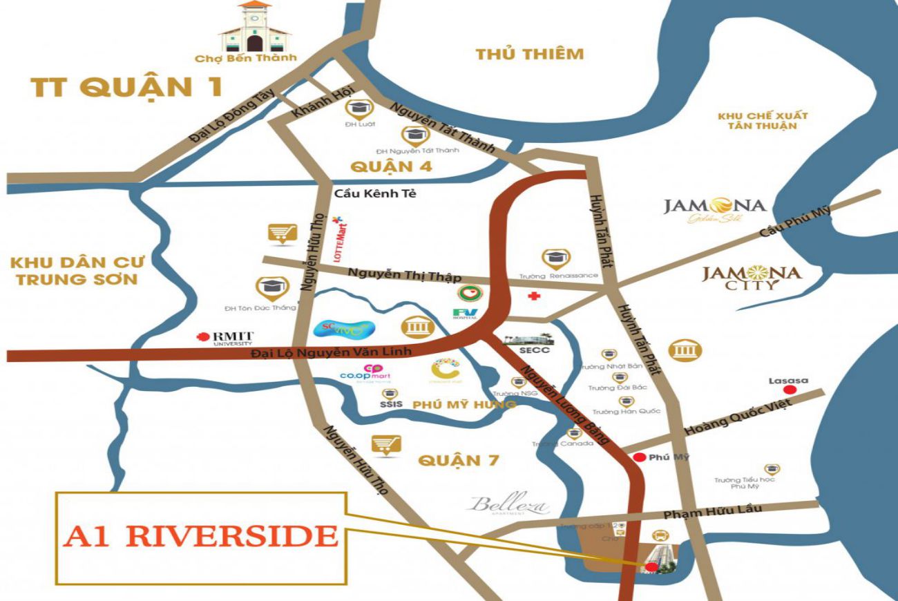 A1 Riverside Quận 7 10 Vị trí chiến lược tại căn hộ A1 Riverside Quận 7