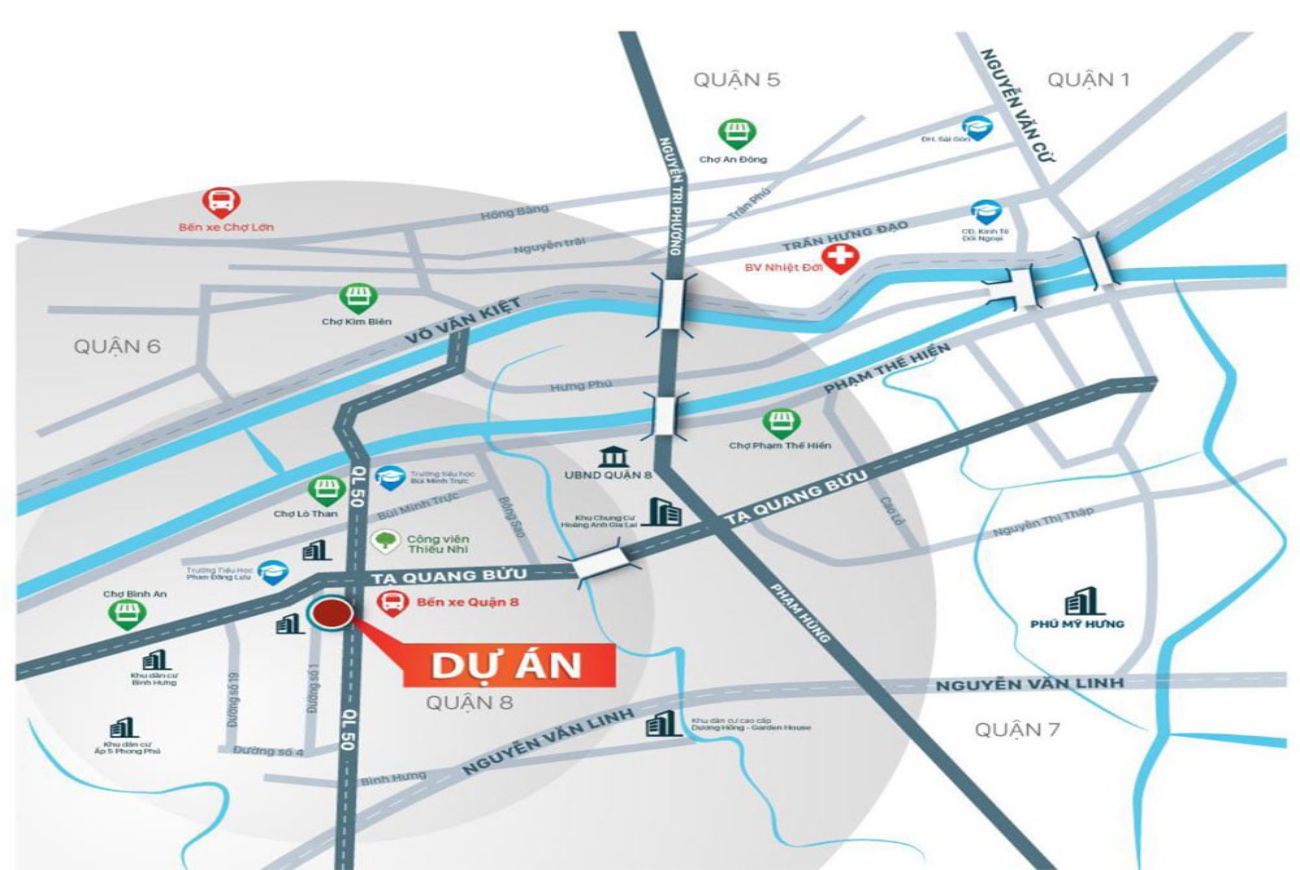 Saigon metro mall quận 8 8 Vị trí chiến lược tại Biệt Thự Saigon Metro Mall Quận 8