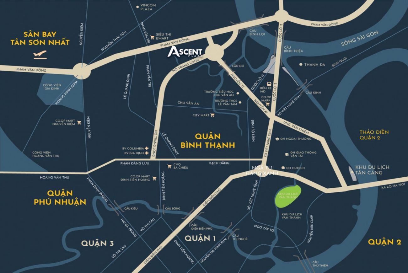 Vị trí chiến lược tại Ascent Plaza Bình Thạnh