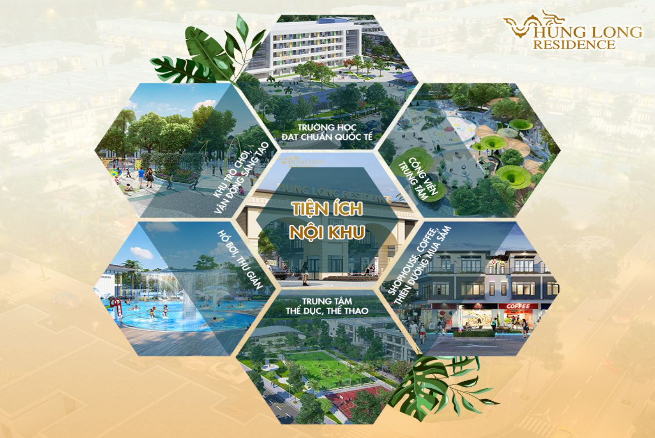 HƯNG LONG RESIDENCE 12 Tiện ích đẳng cấp của Đất Nền Hưng Long Residence An.