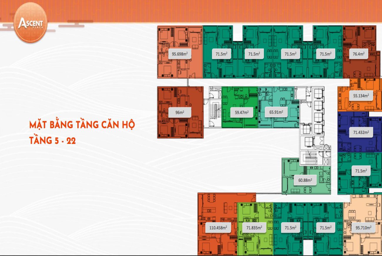 Mặt bằng phân lô của Ascent Plaza Bình Thạnh