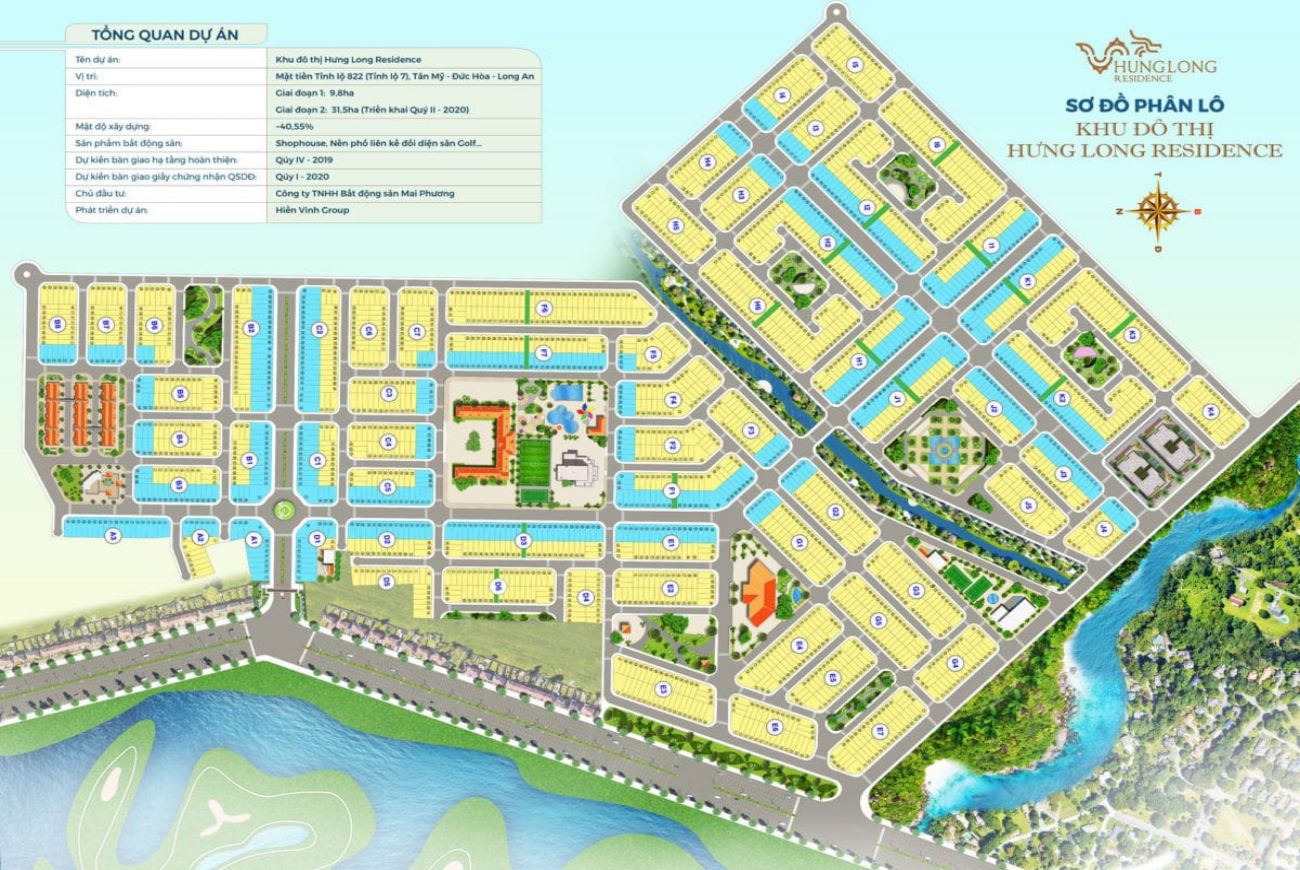HƯNG LONG RESIDENCE 14 Mặt bằng phân lô của Khu đô thị Hưng Long Residence An.