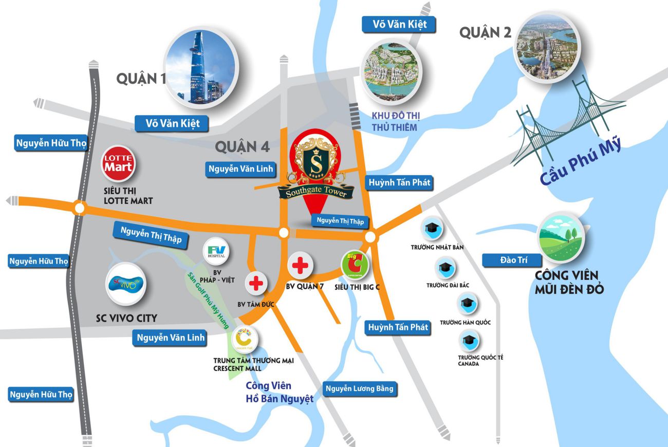 South Gate Tower Quận 7 10 Vị trí chiến lược tại căn hộ South Gate Tower Quận 7