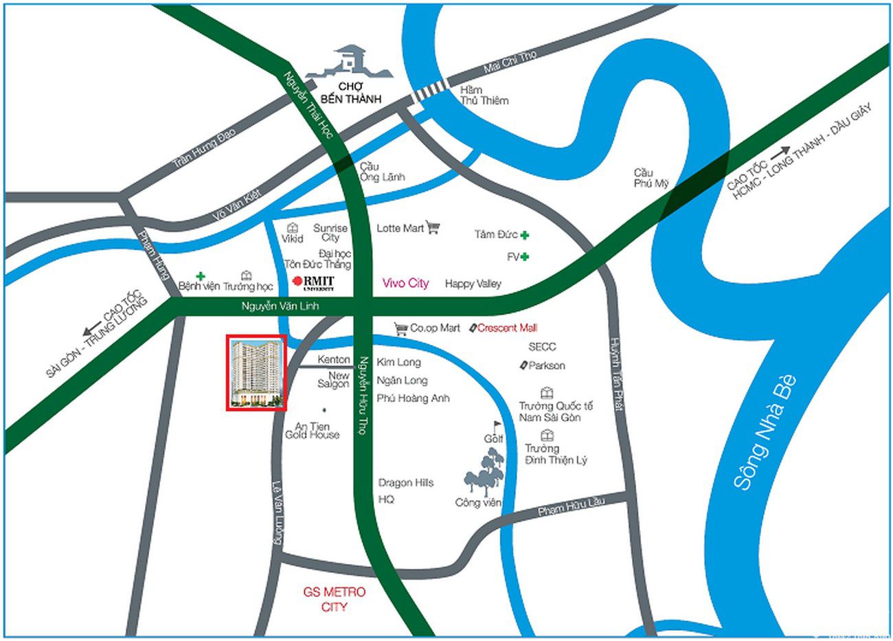 Goldora Plaza Nhà Bè 15 Vị trí chiến lược tại căn hộ Goldora Plaza Nhà Bè