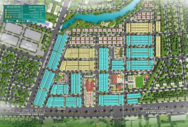 River Villas Long Hậu Cần Giuộc Long An 8 MẶT BẰNG PHÂN LÔ RIVER VILLAS LONG HẬU