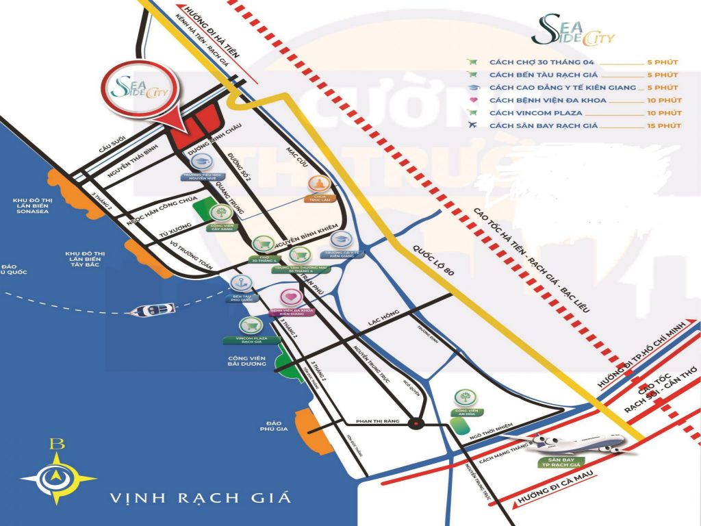 DỰ ÁN SEASIDE CITY RẠCH GIÁ KIÊN GIANG 5 VỊ TRÍ DỰ ÁN SEASIDE CITY KIÊN GIANG