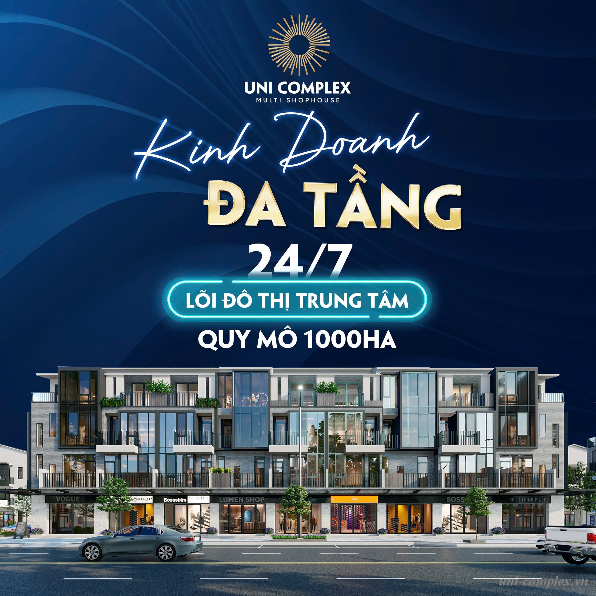 Thiết kế chi tiết của Uni Complex Bình Dương
